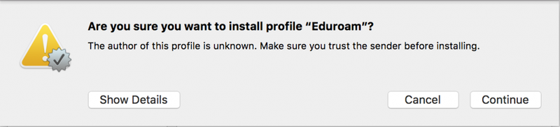 edurom in mac confirm