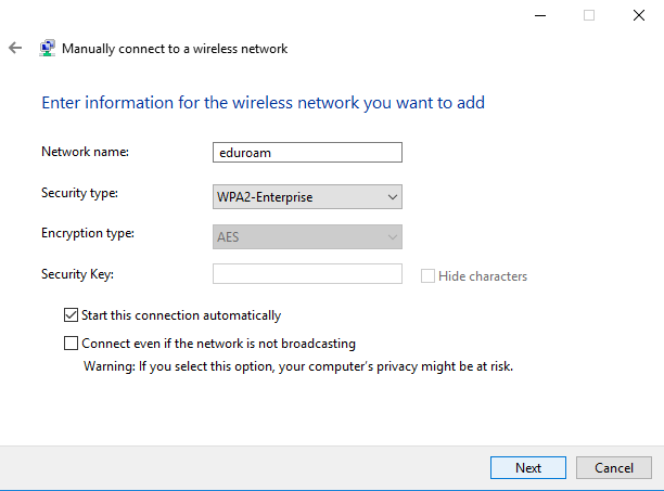 Windows WPA2 Enterprise