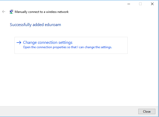 Windows Change connection settings